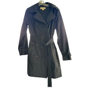 Michael Kors Classic Black Trench Coat, Large